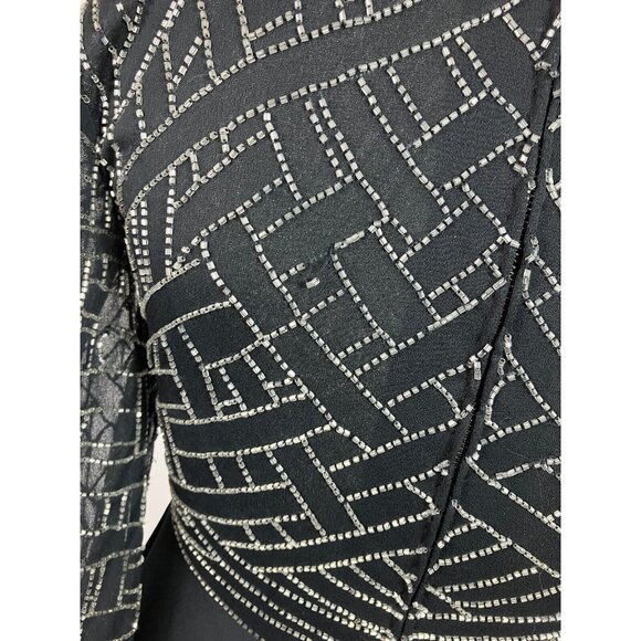 Flowing Chiffon Victora Royal Celtic Knot Empire Waist Cocktail Dress Maxi Bead - Picture 6 of 8